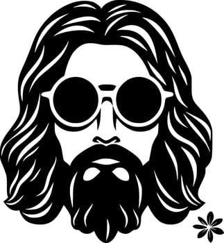 Hippie, Minimalist and Simple Silhouette - Vector illustration