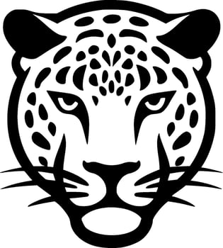 Leopard, Black and White Vector illustration