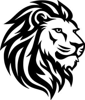 Lion, Black and White Vector illustration