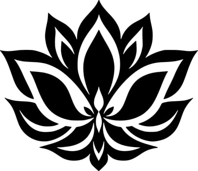 Mandala - Black and White Isolated Icon - Vector illustration