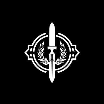 Military - Black and White Isolated Icon - Vector illustration