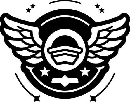 Military - Black and White Isolated Icon - Vector illustration
