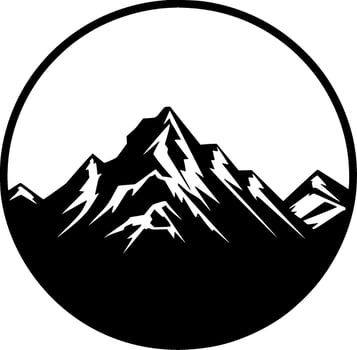 Mountains, Black and White Vector illustration