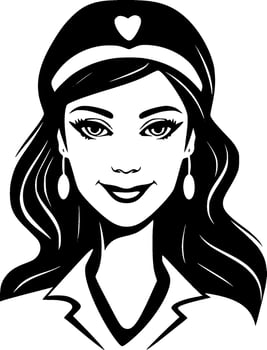 Nurse, Minimalist and Simple Silhouette - Vector illustration