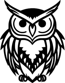 Owl, Minimalist and Simple Silhouette - Vector illustration