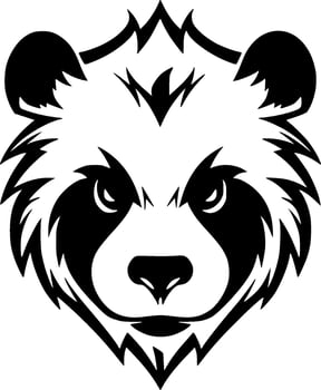 Panda, Black and White Vector illustration