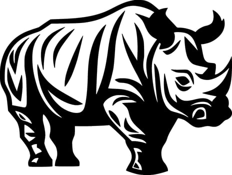 Rhinoceros, Minimalist and Simple Silhouette - Vector illustration