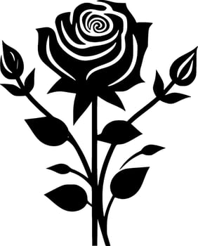 Roses, Black and White Vector illustration
