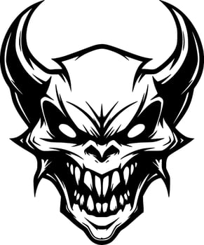 Skull - Black and White Isolated Icon - Vector illustration