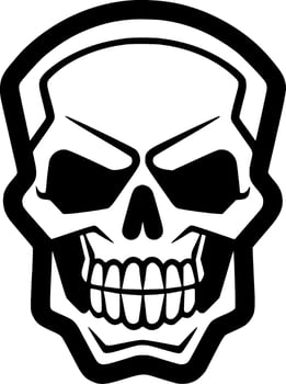 Skull, Black and White Vector illustration