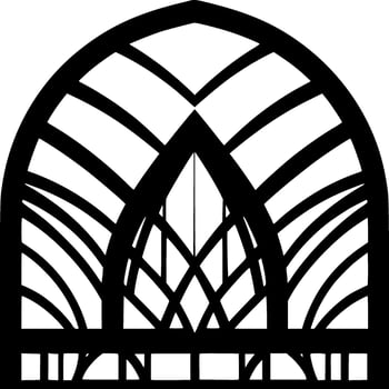 Stained Glass - Black and White Isolated Icon - Vector illustration