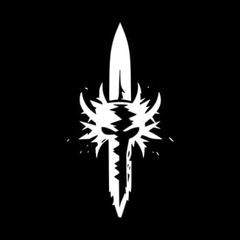 Sword - Black and White Isolated Icon - Vector illustration