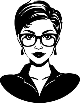 Teacher, Black and White Vector illustration