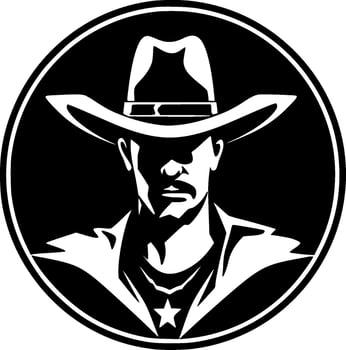 Western, Black and White Vector illustration