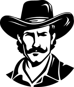 Western - Black and White Isolated Icon - Vector illustration