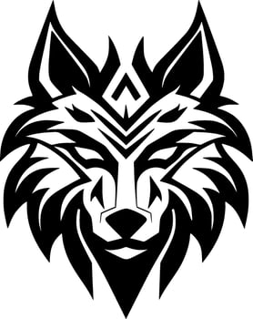 Wolf, Black and White Vector illustration