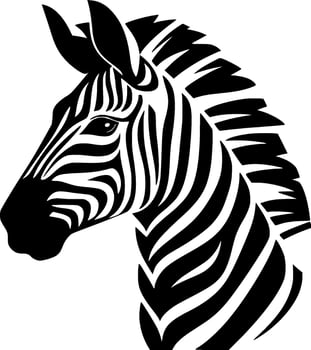 Zebra, Black and White Vector illustration
