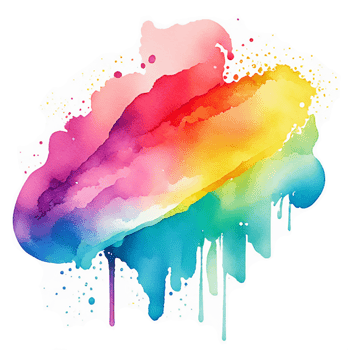 Watercolor Rainbow Texture Splash Background AI Generative png