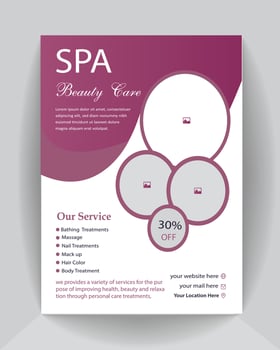 Beauty spa hair salon a4 size print ready flyer. beauty salon service advertising. vector
