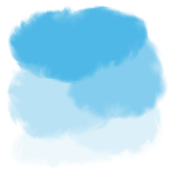 Watercolor blue fluffy clouds isolated on transparent background png