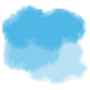 Watercolor blue fluffy clouds isolated on transparent background png