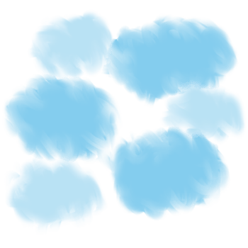 Watercolor blue fluffy clouds isolated on transparent background png