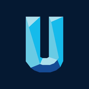 Blue Geometric Letter U vector