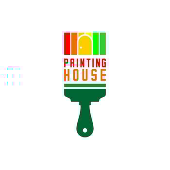house paint vector, paint roller and house vector