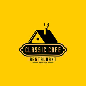 vector logo cafe and restaurant, coffee cafe, small house