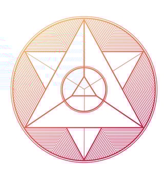 Abstract circle with geometric shapes inside vector