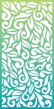 Bright green-blue background with scattered leaves vector