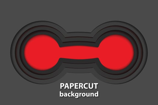 Vector background with red and black paper cut shapes. 3D abstract paper art style, design layout for business presentations, flyers, posters, prints, decoration, cards, brochure cover.