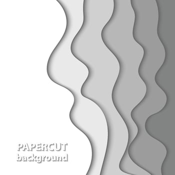 Vector background with white paper cut shapes. 3D abstract paper art style, design layout for business presentations, flyers, posters, prints, decoration, cards, brochure cover.