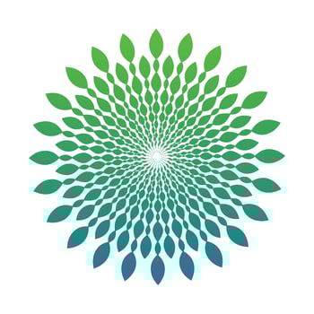 Abstract circular image of green color vector