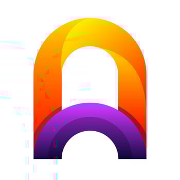 colorful letter A gradient logo design vector
