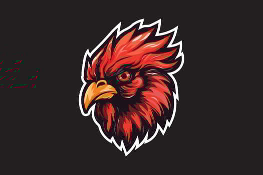Chicken rooster head mascot, Rooster logo vector illustration, esports style