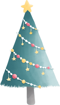 Christmas tree watercolour element png