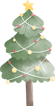 Christmas tree watercolour element png