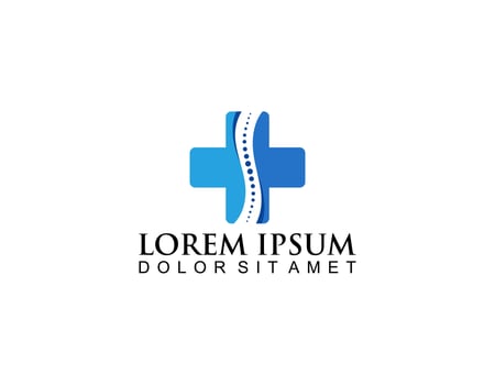 Modern Healthcare Medical Logo. Blue and Green Geometric Linear Rounded Cross Sign Health Icon Infinity Style isolated on Dark Background. Flat Vector Logo Design Template Element.