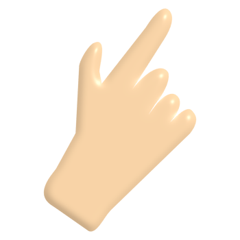 3D cartoon hand with finger pointing up isolated on transparent background. Human hand touching or pointing something. Cartoon character hand pointing up gesture. png