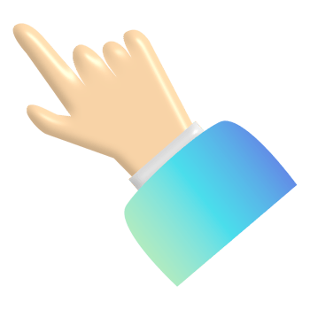 3D cartoon hand with finger pointing up isolated on transparent background. Human hand touching or pointing something. Cartoon character hand pointing up gesture. png