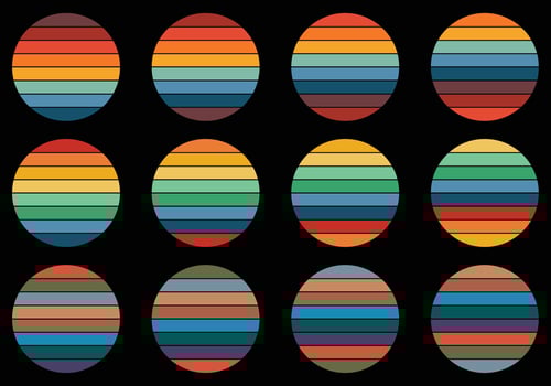 Retro vintage circle sunset background grunge sun vector element for tshirt design template