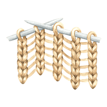 Knitted fabric with knitting needles. Knitting, a ball of yarn. Watercolor illustration, hand-drawn, isolated. For product packaging design, knitter blog,needlework store png