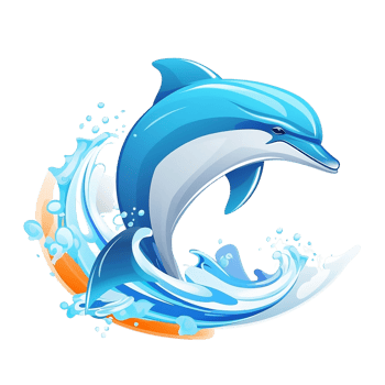 Cartoon Dolphin No Background Image Applicable to any context Perfect for Print on Demand Merchandise png