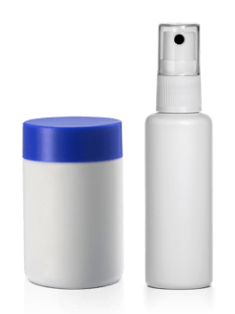 Spray bottles and medicine bottle. transparent background png