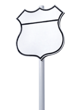 White blank sign, transparent background png