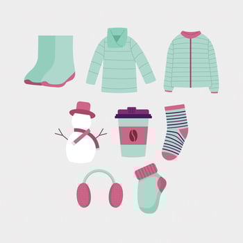 Set Of Winter Clipart Illustration vector