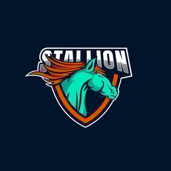 Horse mascot sport logo design. stallion animal mascot vector illustration logo. Wild horse mascot design, Emblem design for e sports team. Vector illustration