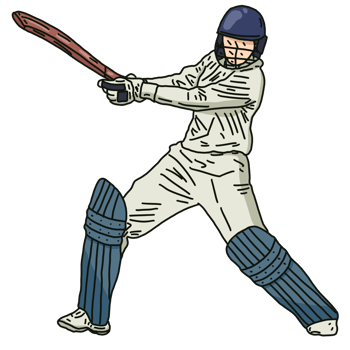 Cricket player with bat png