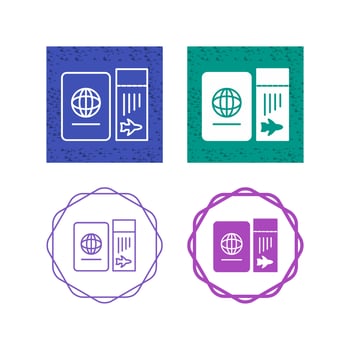 Ticket and Passport Vector Icon